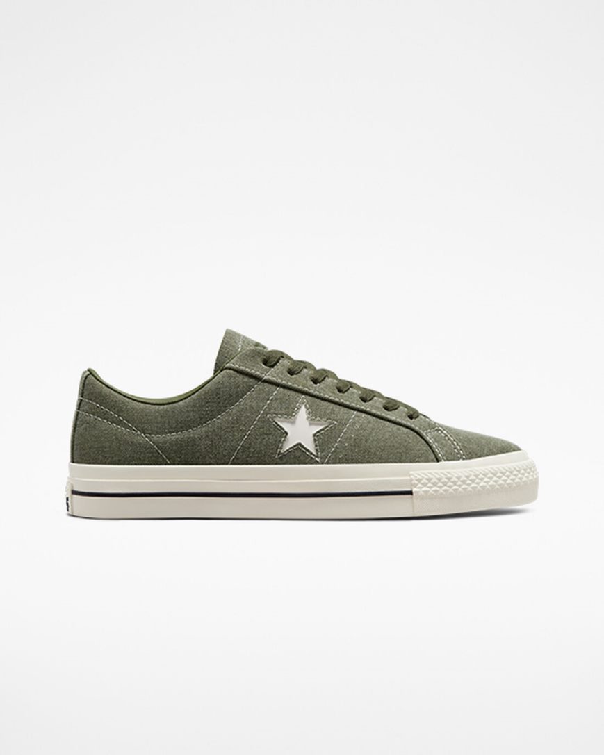 Zapatillas Skate Converse CONS One Star Pro Heavyweight Canvas Mujer Verde Oliva Negras | PE 07EL45